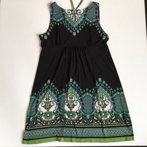 Apt 9 sleeveless dress keyhole front, tied back